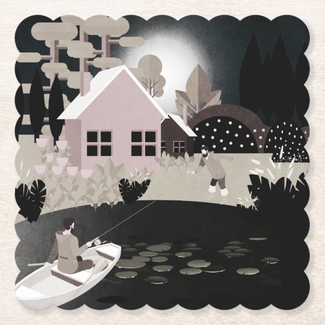 Fishermen Paper Coaster (Front)