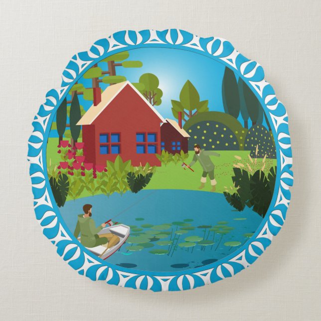 Fishermen Round Pillow (Front)