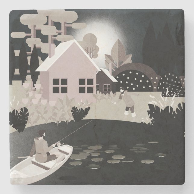 Fishermen Stone Coaster (Front)