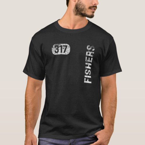 Fishers Indiana 317 Area Code Vintage Retro T_Shirt