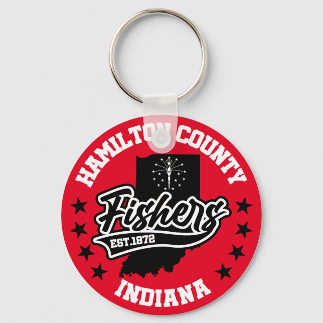 Fishers,Indiana Keychain (Front)