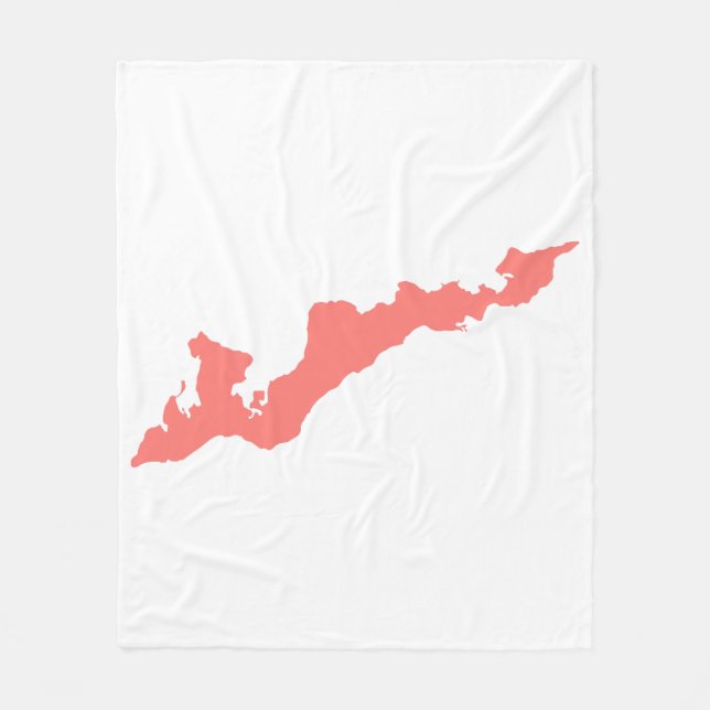 Fishers Island Fleece Blanket – Pink/White – Solo (Front)