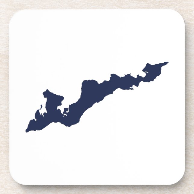 Fishers Island Logo Coasters - Navy (Front)