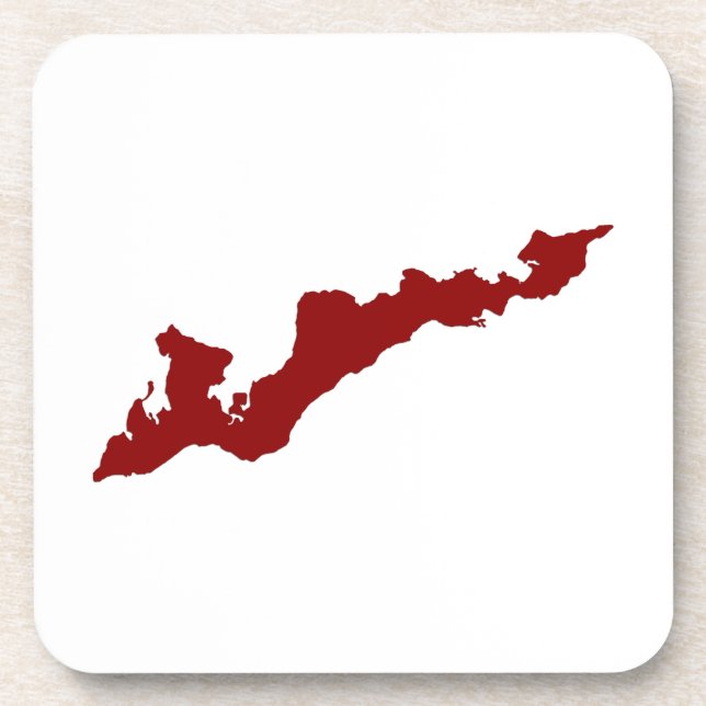 Fishers Island Logo Coasters - Red (Front)