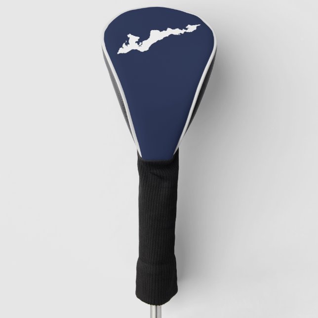Fishers Island Logo Golf Club Cover – Navy/White (Front)