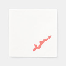 Fishers Island Logo Paper Napkins - Coral