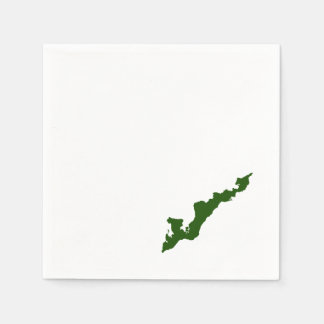 Fishers Island Logo Paper Napkins - Green
