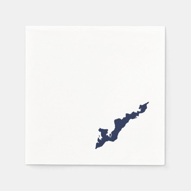 Fishers Island Logo Paper Napkins - Navy (Front)