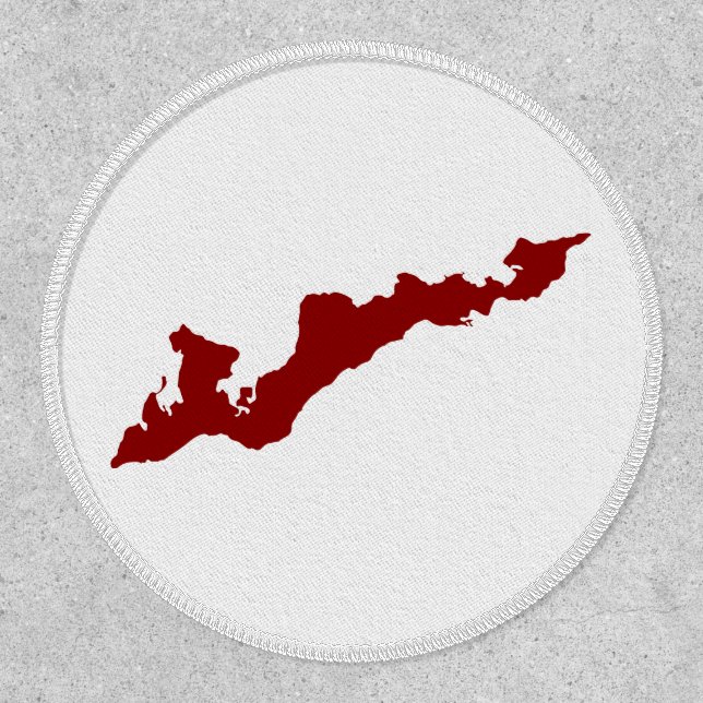 Fishers Island Patch – Red/White (Front)