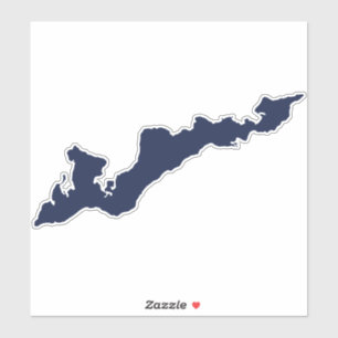 Fishers Island Silhouette Decal Sticker - Blue