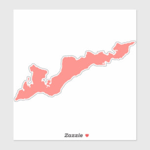 Fishers Island Silhouette Decal Sticker - Pink
