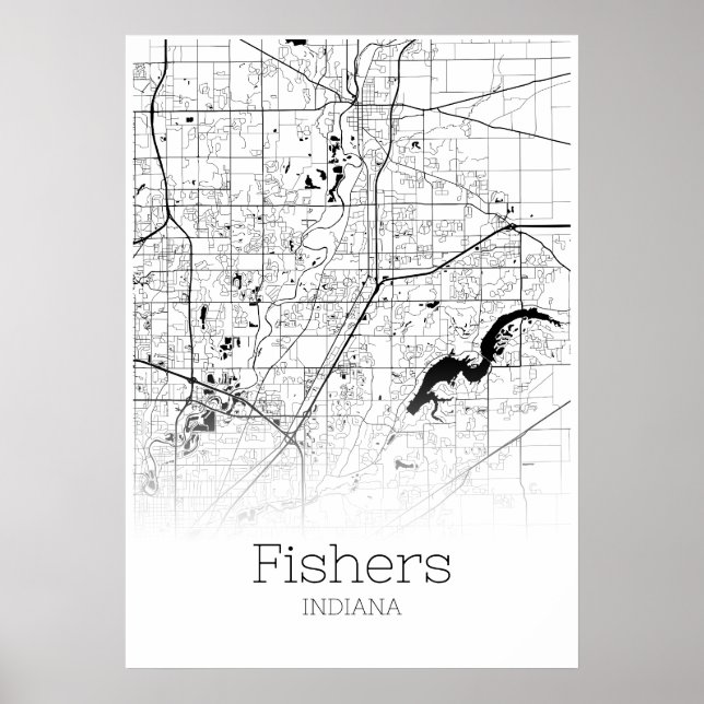 Fishers Map - Indiana - City Map Poster (Front)