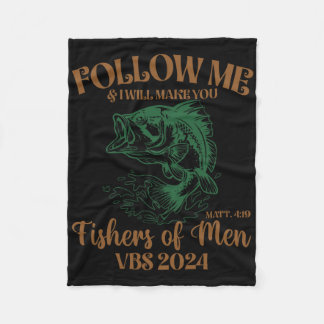 Fishers Of Men Matt 419 Vbs 2024 Retro Christian F Fleece Blanket