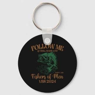 Fishers Of Men Matt 419 Vbs 2024 Retro Christian F Keychain