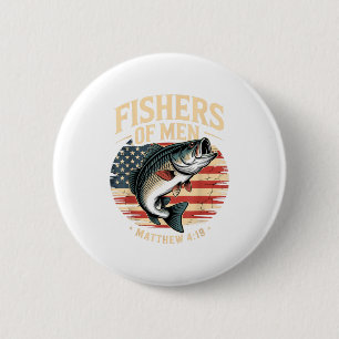 Fishers Of Men Matthew 4 19 American Flag B Button