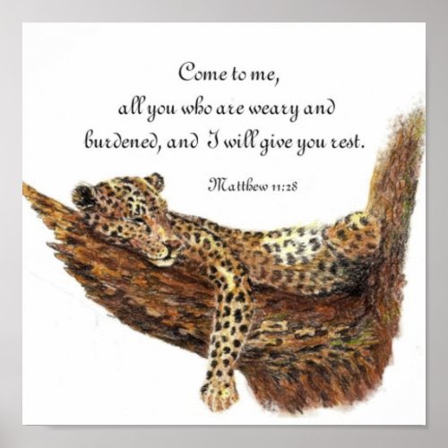 Fishers of Men Scripture Inspiration Leopard Poster