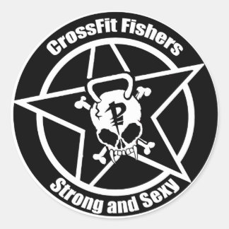 Fishers sticker, skull, strong and sxy classic round sticker