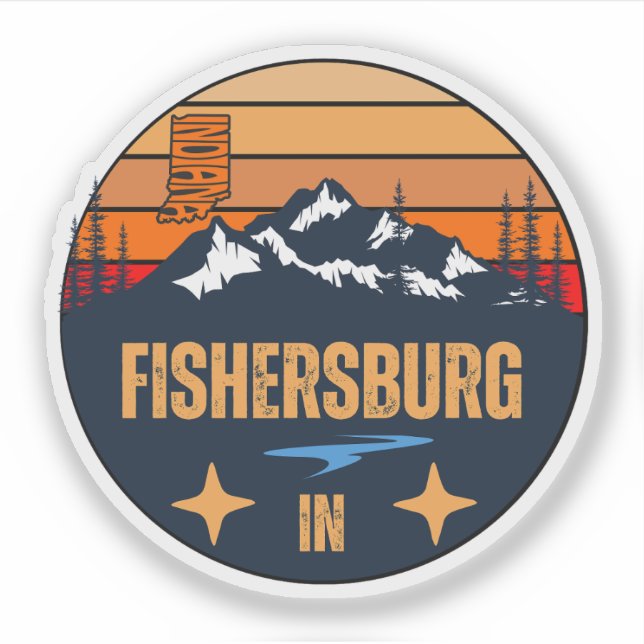Fishersburg, Indiana Sticker (Front)