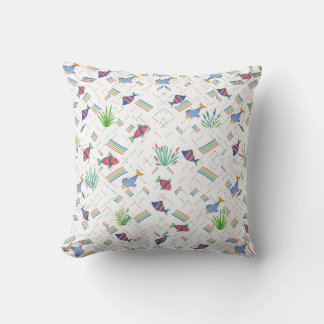 Fishes and Plants in Pond Throw Pillow
