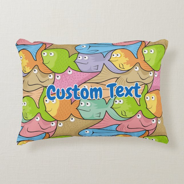 Fishes cartoon accent pillow (Front)