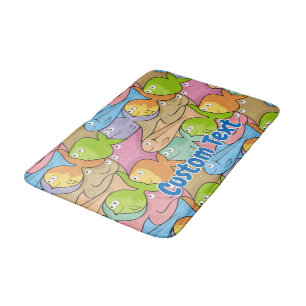 Fishes cartoon bath mat