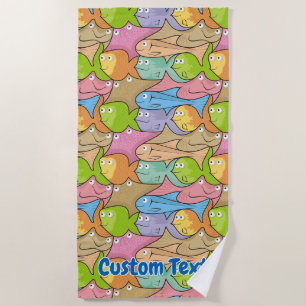 Fishes cartoon beach towel