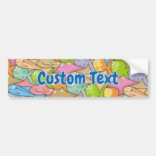 Fishes cartoon bumper sticker