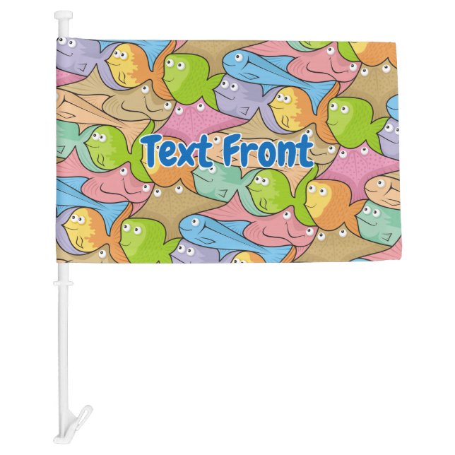 Fishes cartoon car flag (Front)