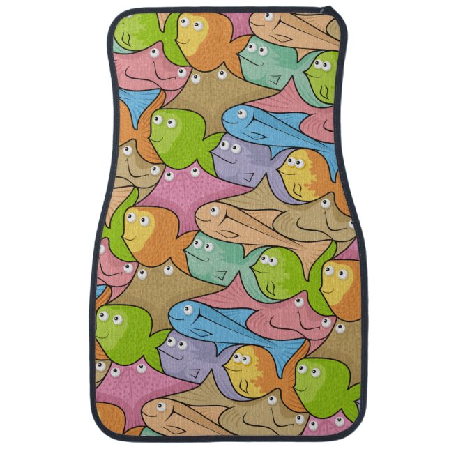 Fishes cartoon car mat (Front)