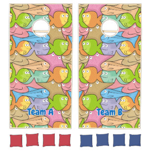 Fishes cartoon cornhole set