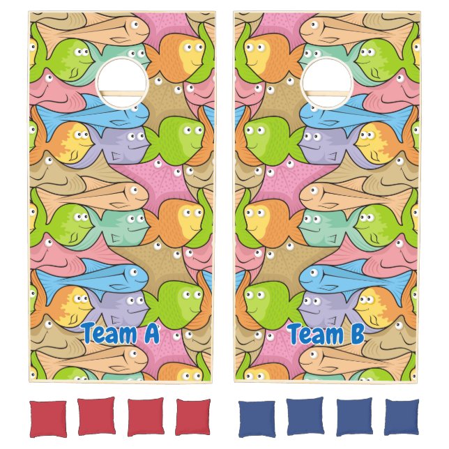 Fishes cartoon cornhole set (Set)