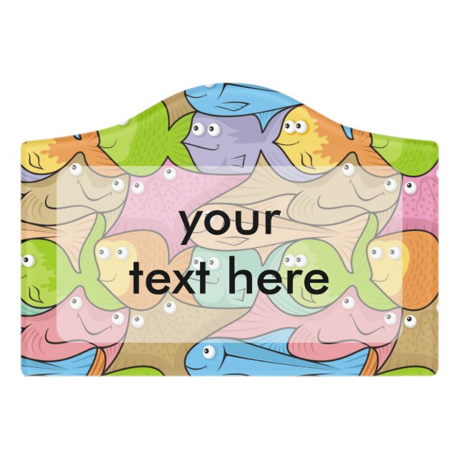 Fishes cartoon door sign (Small Crest Front)