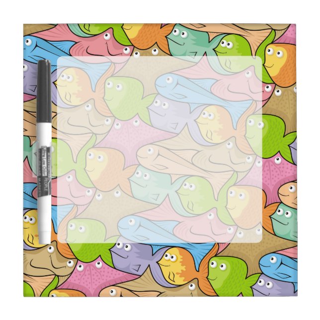 Fishes cartoon dry erase board (Front)