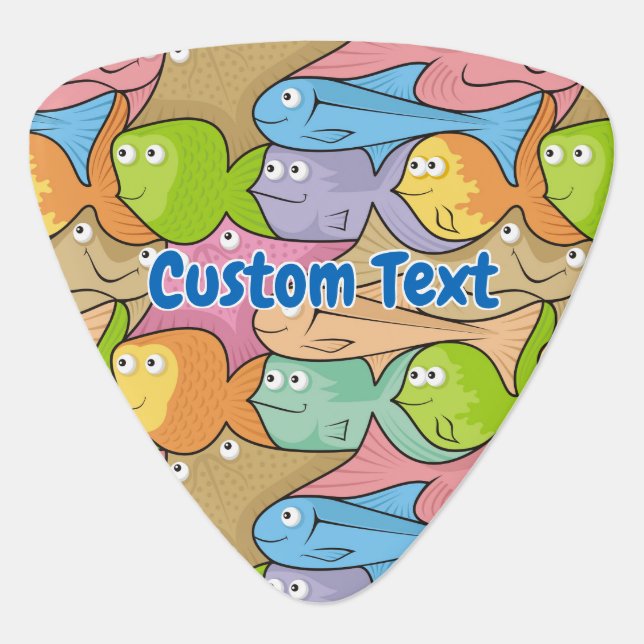Fishes cartoon guitar pick (Front)