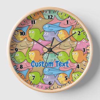Fishes cartoon large clock