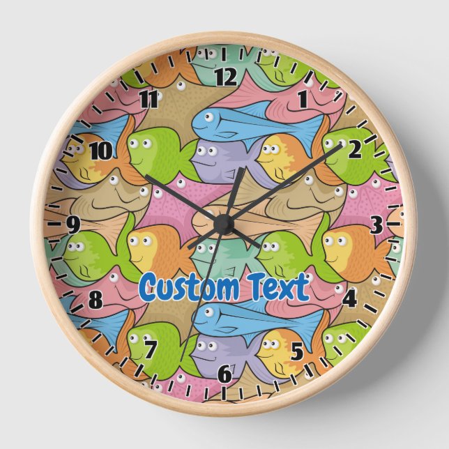 Fishes cartoon large clock (Front)