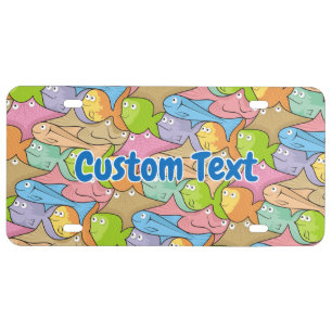 Fishes cartoon license plate