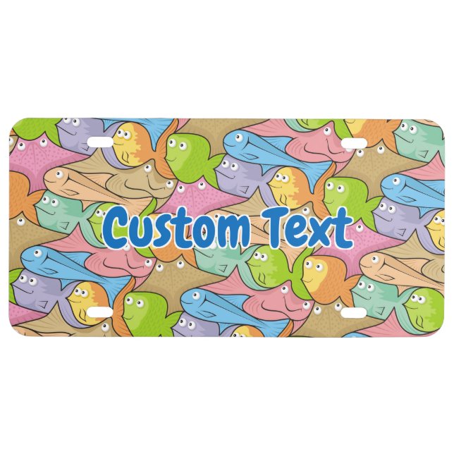 Fishes cartoon license plate (Front)