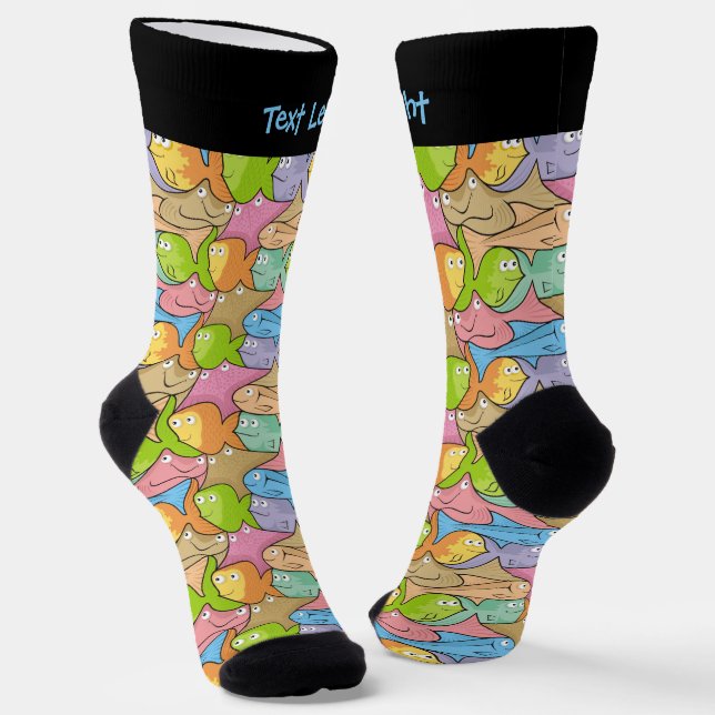 Fishes Cartoon Pattern Socks (Angled)