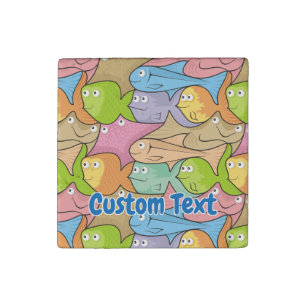 Fishes cartoon stone magnet