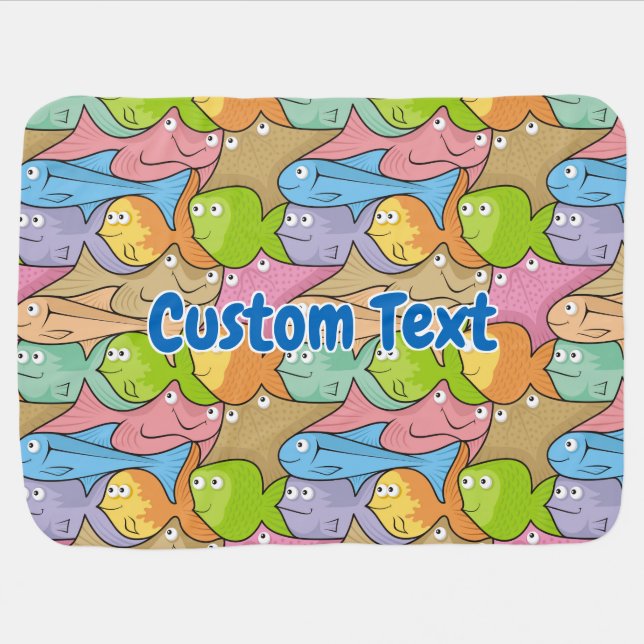 Fishes cartoon stroller blanket (Horizontal)