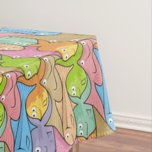 Fishes cartoon tablecloth