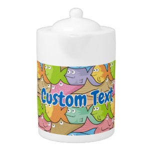 Fishes cartoon teapot