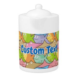 Fishes cartoon teapot