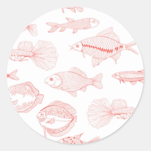 Fishes Classic Round Sticker