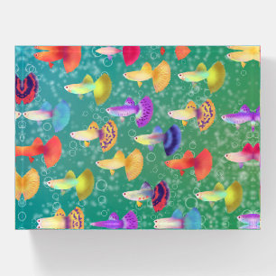 Fishes Guppies Aqua Paperweight