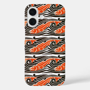 FISHES IN THE SEA WAVES iPhone 16 CASE