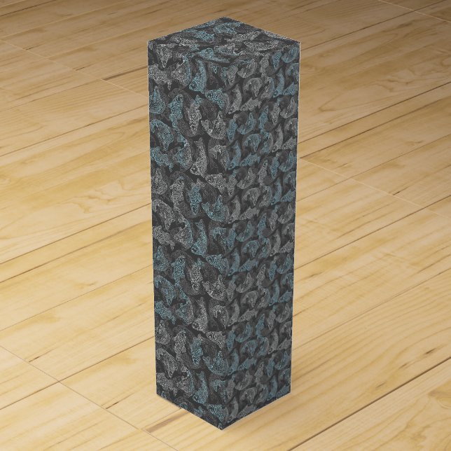 Fishes pattern Work 01.b DGrey Wine Box (Front)