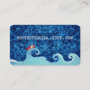 Fishes square business card