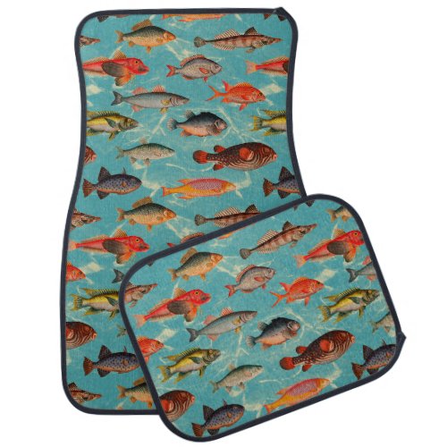 Fishes swimming in the ocean design car floor mat